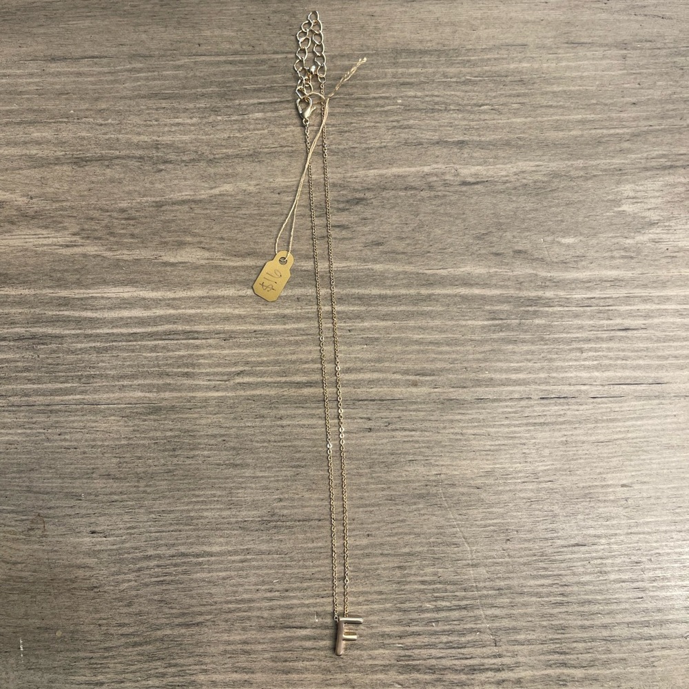 Gold Initial “F” Necklace